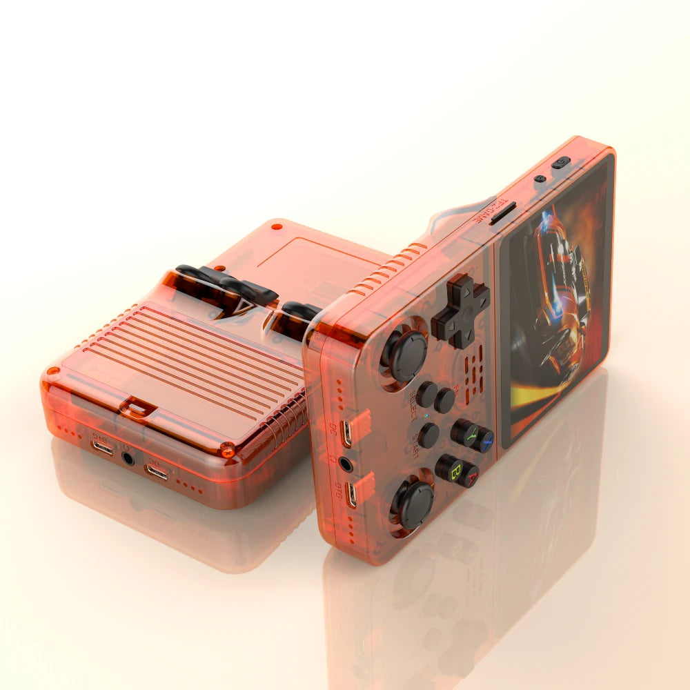 R36S Video Game Console Orange Back View